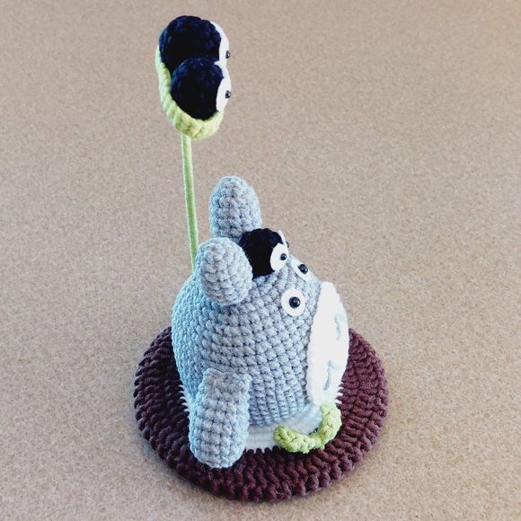 Handmade Totoro Crochet Plush Stuffed Animal Statue Display - Picture 3 of 9